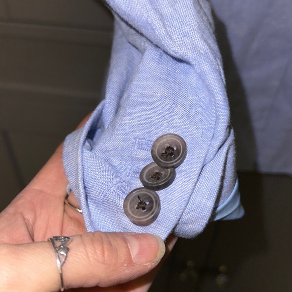 Light Blue J Crew Linen Blazer - Picture 3 of 6